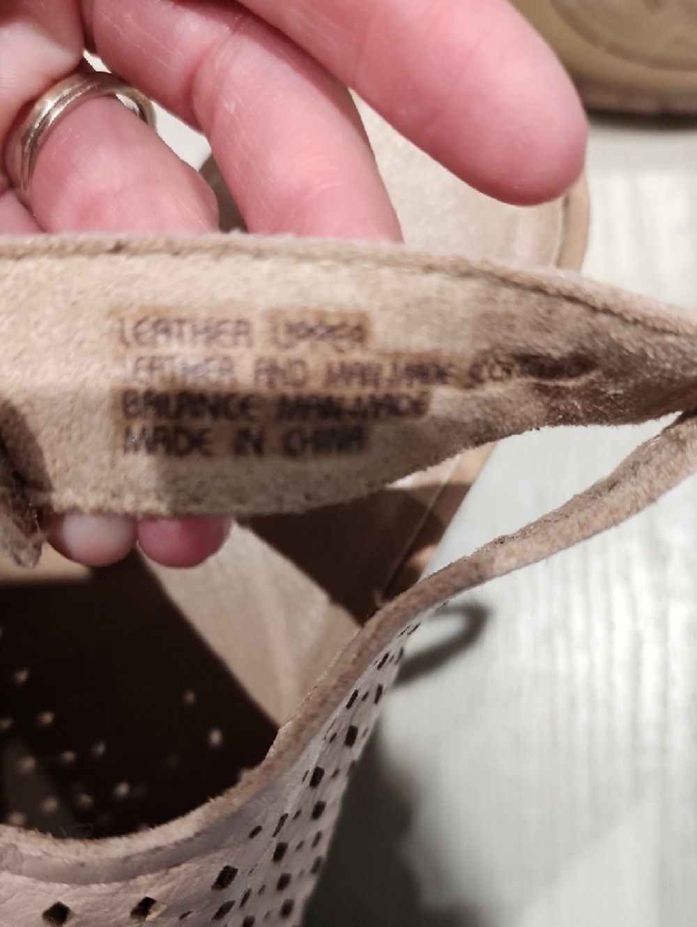 Earth Blush Pink Perforated Woven Slingback Sandals 7.5M - Picture 10 of 10